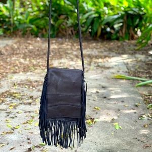 Genuine Leather Fringe Crossbody